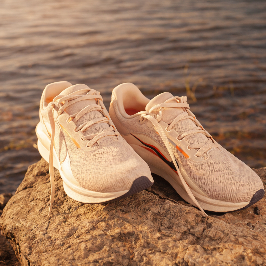 Maratonista a cruzar a linha de chegada com expressão de esforço e vitória