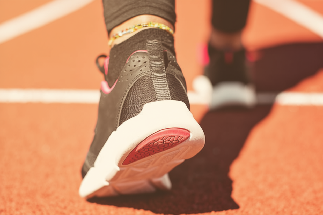 Three runners in athletic wear,
