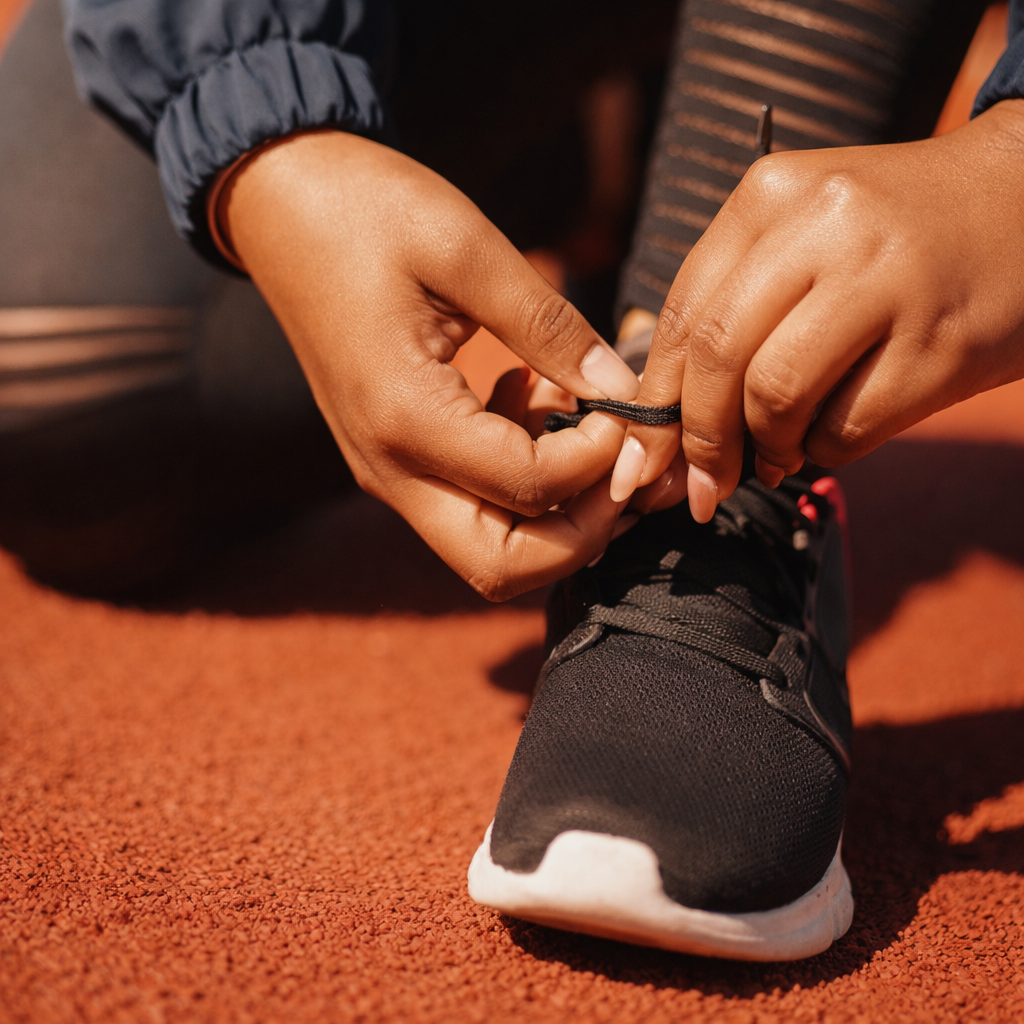 Detalhe em close-up da textura e tecnologia da espuma de uma sapatilha de corrida